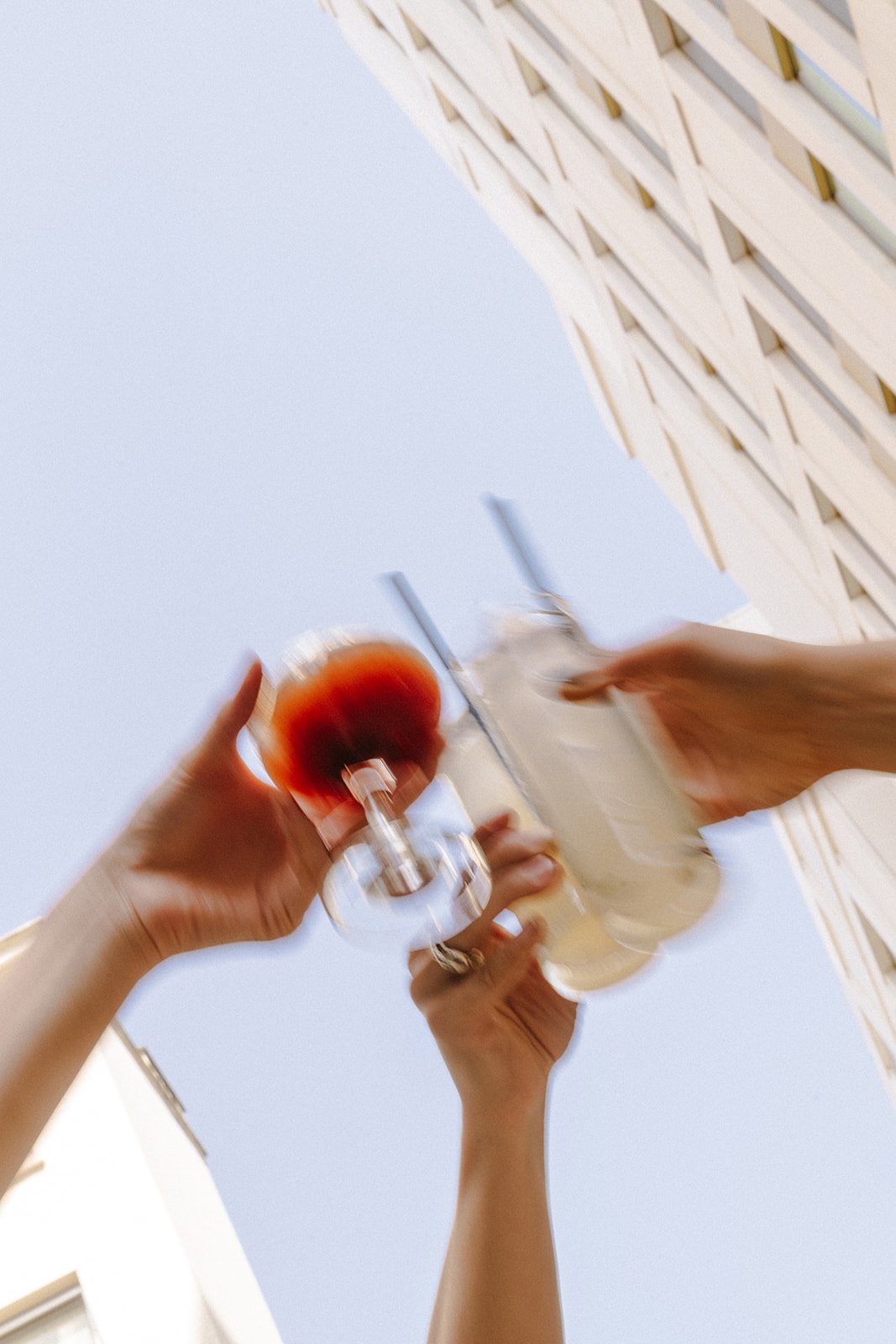 Cheers with drinks at A-STAY